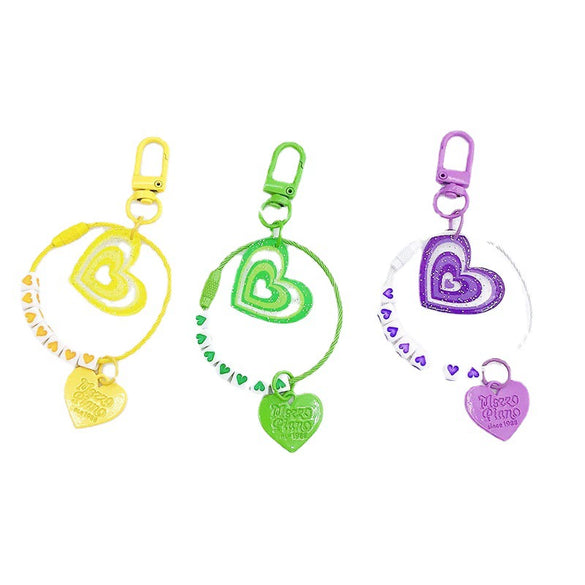 Metal Peach Heart Keychain Pendant Modern And Minimalist Baking Paint Decorative Pendant