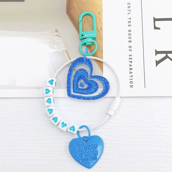 Metal Peach Heart Keychain Pendant Modern And Minimalist Baking Paint Decorative Pendant