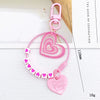 Metal Peach Heart Keychain Pendant Modern And Minimalist Baking Paint Decorative Pendant