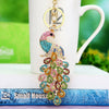 Metal Peacock Rhinestone Keychain And Bag Pendant For Women Wholesale