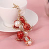 Metal Peanut Shaped Rhinestone Opal Keychain And Bag Pendant