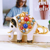 Metal Peanut Shaped Rhinestone Opal Keychain And Bag Pendant
