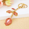 Metal Peanut Shaped Rhinestone Opal Keychain And Bag Pendant