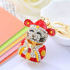 Metal Peanut Shaped Rhinestone Opal Keychain And Bag Pendant