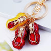 Metal Peanut Shaped Rhinestone Opal Keychain And Bag Pendant