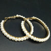 Metal Pearl Inlaid Geometric Star Earrings With Electroplated Finish Small Fragrance Style For Women