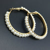 Metal Pearl Inlaid Geometric Star Earrings With Electroplated Finish Small Fragrance Style For Women