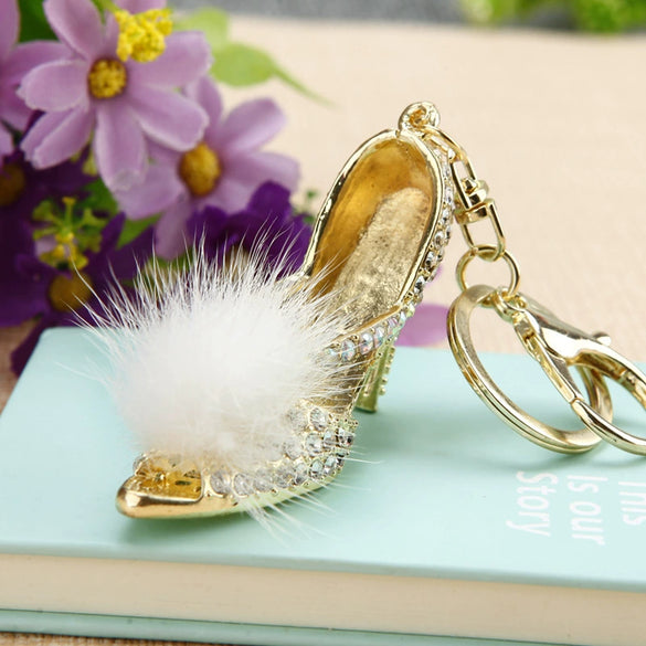Metal Pearl Small Fragrant Style Key Chain Ring For Women As Bag Pendant