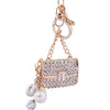 Metal Pearl Small Fragrant Style Key Chain Ring For Women As Bag Pendant