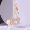 Metal Pearl Small Fragrant Style Key Chain Ring For Women As Bag Pendant