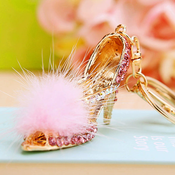 Metal Pearl Small Fragrant Style Key Chain Ring For Women As Bag Pendant
