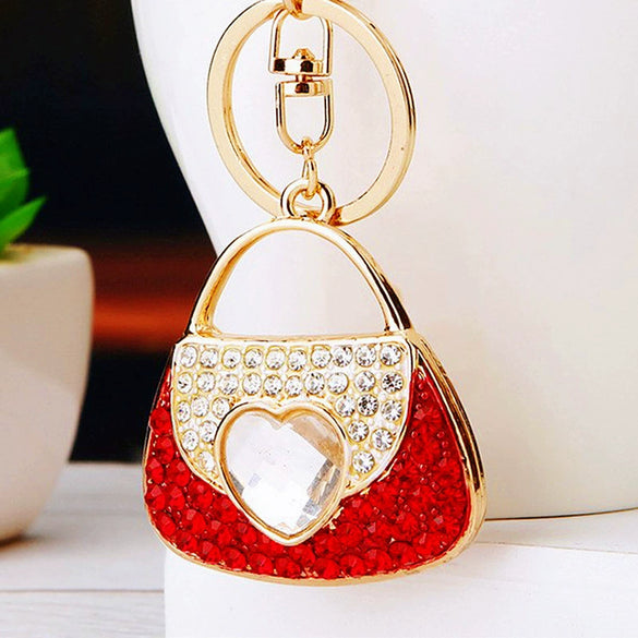 Metal Pearl Small Fragrant Style Key Chain Ring For Women As Bag Pendant