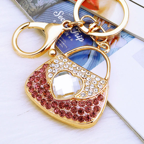 Metal Pearl Small Fragrant Style Key Chain Ring For Women As Bag Pendant