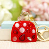 Metal Pearl Small Fragrant Style Key Chain Ring For Women As Bag Pendant
