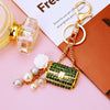 Metal Pearl Small Fragrant Style Key Chain Ring For Women As Bag Pendant