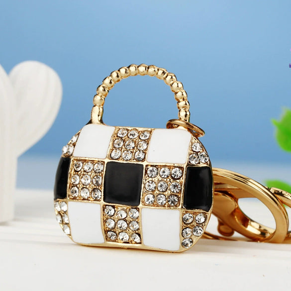 Metal Pearl Small Fragrant Style Key Chain Ring For Women As Bag Pendant