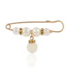 Metal Pearl Zircon Flower Collar Pin Brooch With Electroplating