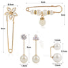 Metal Pearl Zircon Flower Collar Pin Brooch With Electroplating