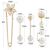 Metal Pearl Zircon Flower Collar Pin Brooch With Electroplating