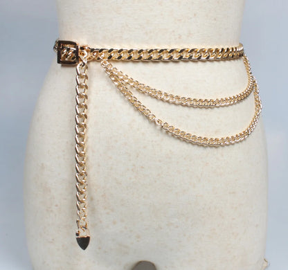 Metal Pendant Pin Buckle Thick Waist Chain Belt Wholesale Nihaojewelry