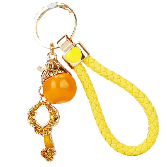 Metal Persimmon Ruyi Creative Keychain With Diamond Encrustment For Women's Bags
