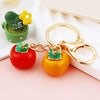 Metal Persimmon Ruyi Creative Keychain With Diamond Encrustment For Women's Bags