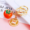 Metal Persimmon Ruyi Creative Keychain With Diamond Encrustment For Women's Bags
