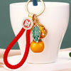 Metal Persimmon Shaped Women's Pastoral Style Car Keychain And Bag Pendant
