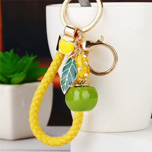 Metal Persimmon Shaped Women's Pastoral Style Car Keychain And Bag Pendant