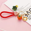 Metal Persimmon Shaped Women's Pastoral Style Car Keychain And Bag Pendant