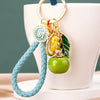 Metal Persimmon Shaped Women's Pastoral Style Car Keychain And Bag Pendant