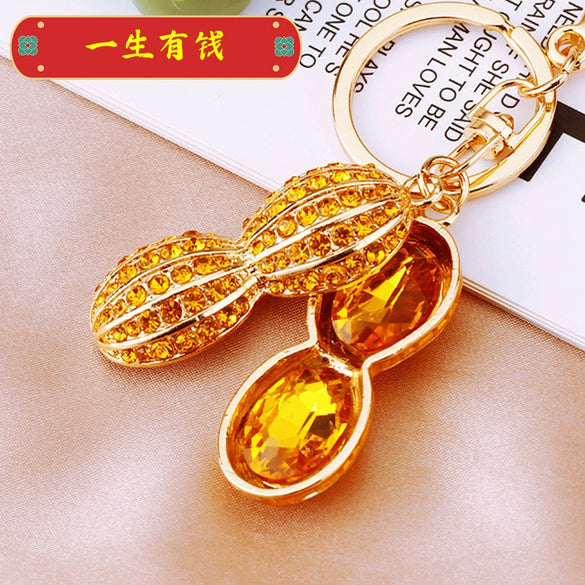 Metal Persimmon Shaped Women's Pastoral Style Car Keychain And Bag Pendant