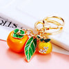 Metal Persimmon Shaped Women's Pastoral Style Car Keychain And Bag Pendant