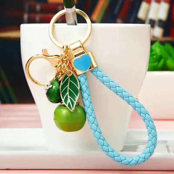 Metal Persimmon Shaped Women's Pastoral Style Car Keychain And Bag Pendant
