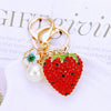 Metal Pineappleshaped Keychain Pendant With Diamond Encrustment For Women