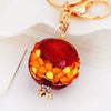 Metal Pineappleshaped Keychain Pendant With Diamond Encrustment For Women