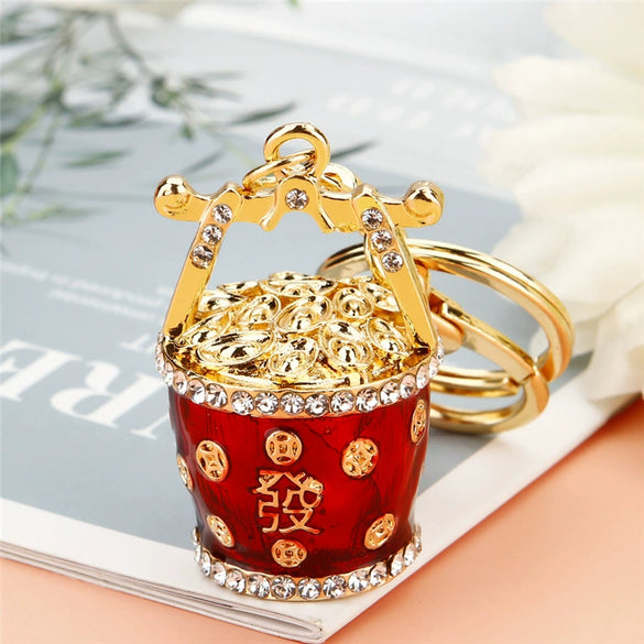 Metal Pineappleshaped Keychain Pendant With Diamond Encrustment For Women