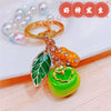 Metal Pineappleshaped Keychain Pendant With Diamond Encrustment For Women