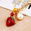 Metal Pineappleshaped Keychain Pendant With Diamond Encrustment For Women