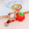 Metal Pineappleshaped Keychain Pendant With Diamond Encrustment For Women