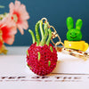 Metal Pineappleshaped Keychain Pendant With Diamond Encrustment For Women