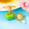 Metal Pineappleshaped Keychain Pendant With Diamond Encrustment For Women
