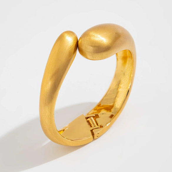 Metal Pleated Matte Exaggerated Irregular Ins Style Electroplated Bracelet