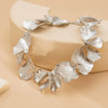 Metal Pleated Petal Geometric Style Women's Electroplated Alloy Necklace