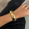 Metal Pleated Punk Geometric Electroplated Bracelet For Women