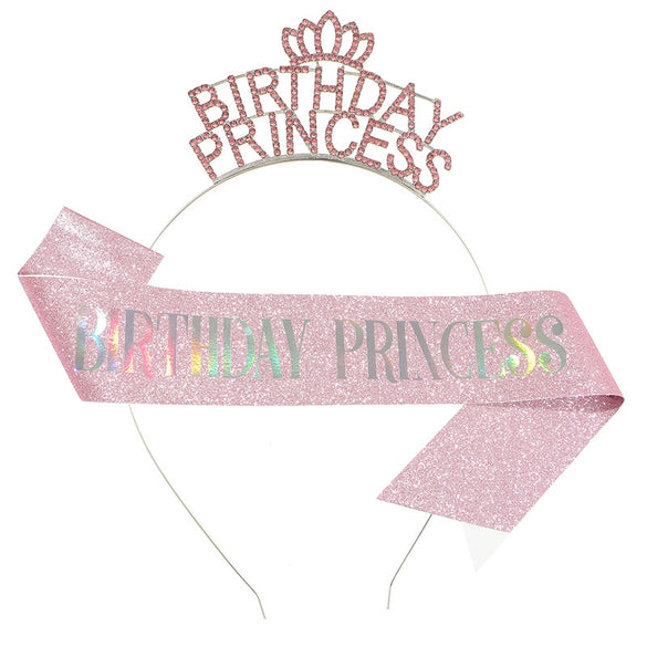 Metal Princess Crown Headband Shoulder Strap Etiquette Belt Hair Accessories Semimanual Semimechanical