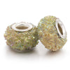 Metal Resin Beads Handmade Jewelry Accessories With Engraved Eternal Flower Totem Pattern Electroplating Process