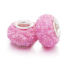 Metal Resin Beads Handmade Jewelry Accessories With Engraved Eternal Flower Totem Pattern Electroplating Process