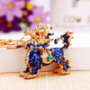 Metal Resin Keychain Diamondencrusted Princess Pumpkin Car Shape Cute Creative Pendant For Women