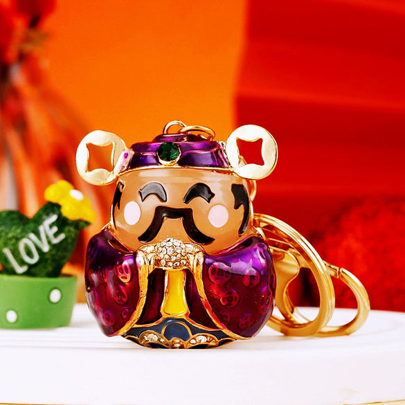 Metal Resin Keychain Diamondencrusted Princess Pumpkin Car Shape Cute Creative Pendant For Women